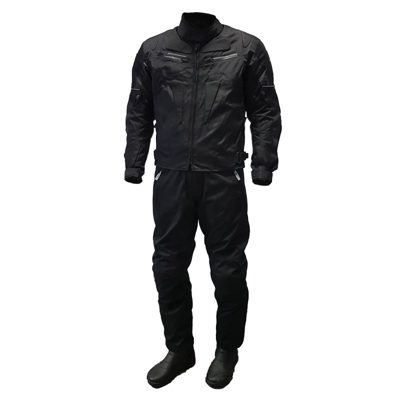 Textil Motorradkombi in schwarz, zweiteilig Textil Motorradkombi in schwarz, zweiteilig