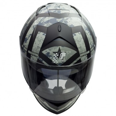 RO818 - Integralhelm mit Sonnenvisier in schwarz / grau Dekor - 6