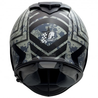 RO818 - Integralhelm mit Sonnenvisier in schwarz / grau Dekor - 3