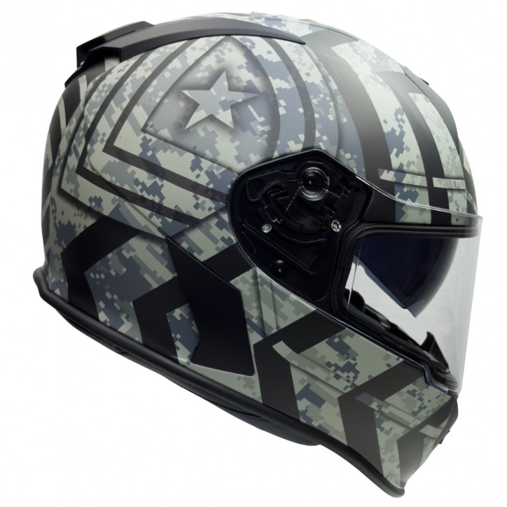 RO818 - Integralhelm mit Sonnenvisier in schwarz / grau Dekor