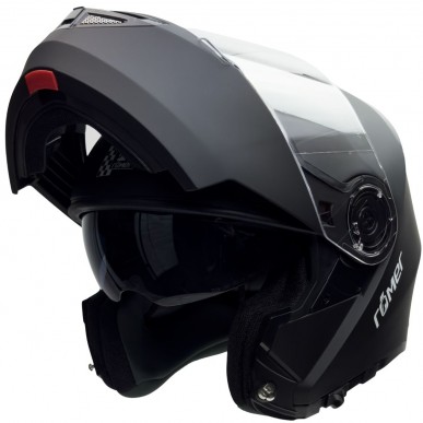 RO20055 - Schwarzer Klapphelm mit integriertem Sonnenvisier - 7