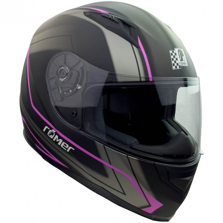 RO201707 - Integralhelm in Schwarz, Pink