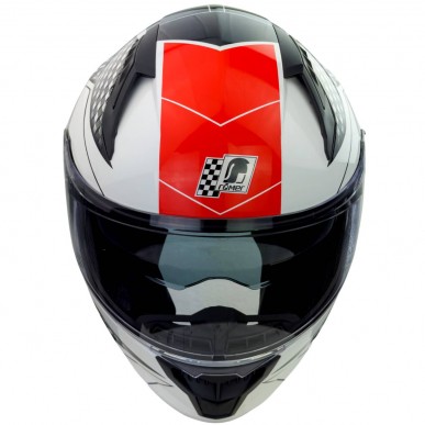 RO202216 - Integralhelm mit Sonnenvisier, weiss/ schwarz/ rot, glänzend - 6
