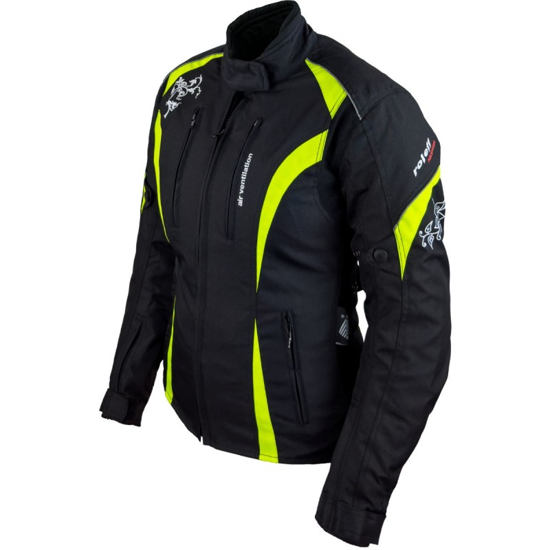 RO1502 - Motorradjacke für Damen in Schwarz / Neongelb RO1502 - Motorradjacke für Damen in Schwarz / Neongelb