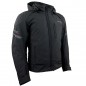 RO1513 - Schwarze Softshell Motorradjacke mit Hoodie RO1513 - Schwarze Softshell Motorradjacke mit Hoodie