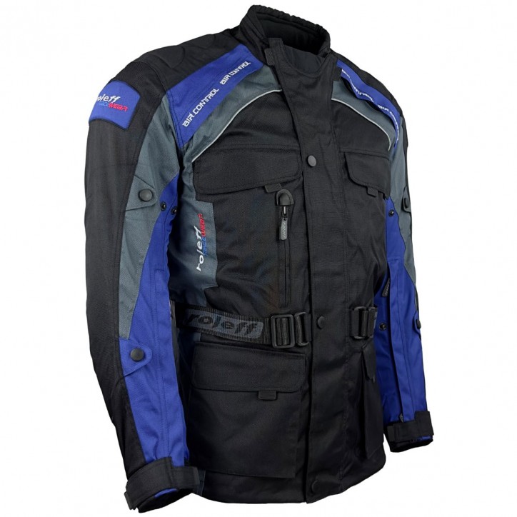 Roleff RO783 Motorradjacke – Schwarz-Blau, wasserdicht, atmungsaktiv & mit Protektoren Roleff RO783 Motorradjacke – Schwarz-Blau, wasserdicht, atmungsaktiv & mit Protektoren