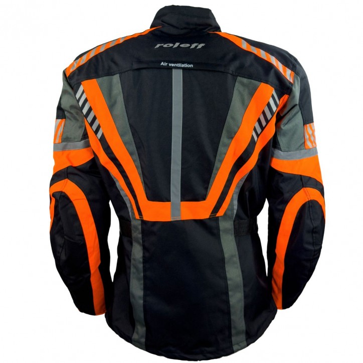 Roleff RO16012 Motorradjacke – Schwarz/Neon-Orange, wasserdicht, atmungsaktiv & mit Protektoren Roleff RO16012 Motorradjacke – Schwarz/Neon-Orange, wasserdicht, atmungsaktiv & mit Protektoren