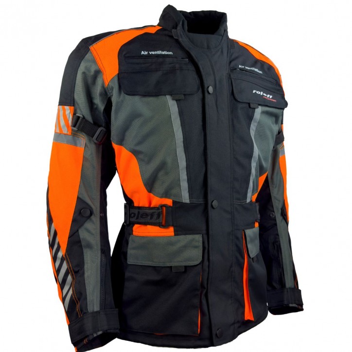 Roleff RO16012 Motorradjacke – Schwarz/Neon-Orange, wasserdicht, atmungsaktiv & mit Protektoren Roleff RO16012 Motorradjacke – Schwarz/Neon-Orange, wasserdicht, atmungsaktiv & mit Protektoren