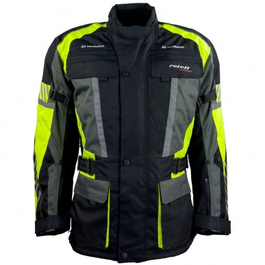 Roleff RO16013 Motorradjacke – Schwarz/Neongelb, wasserdicht, atmungsaktiv & mit Protektoren - 2