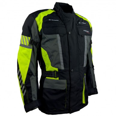 Roleff RO16013 Motorradjacke – Schwarz/Neongelb, wasserdicht, atmungsaktiv & mit Protektoren - 3
