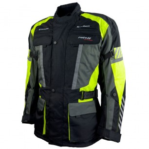 Roleff RO16013 Motorradjacke – Schwarz/Neongelb, wasserdicht, atmungsaktiv & mit Protektoren - 1
