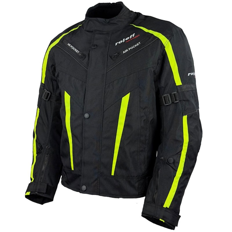 Roleff RO548 Motorradjacke – Neongelb, wasserdicht, atmungsaktiv & mit Protektoren - 1