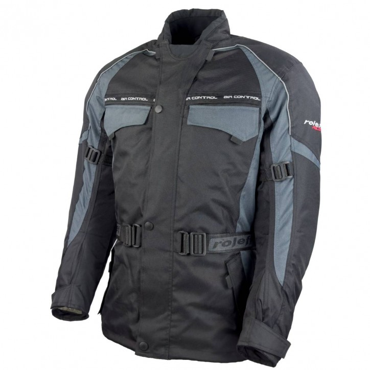 RO701 - Motorradjacke in Schwarz / Grau