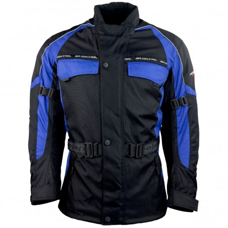 RO702 - Motorradjacke in Schwarz / Blau