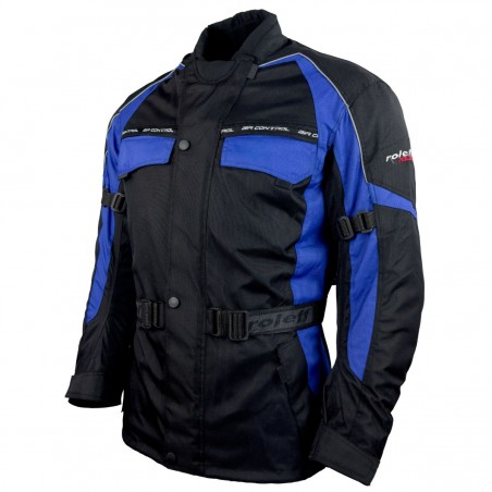 Thermofutter / Robuste Membrane und Motorradjacke mit Blau in Schwarz