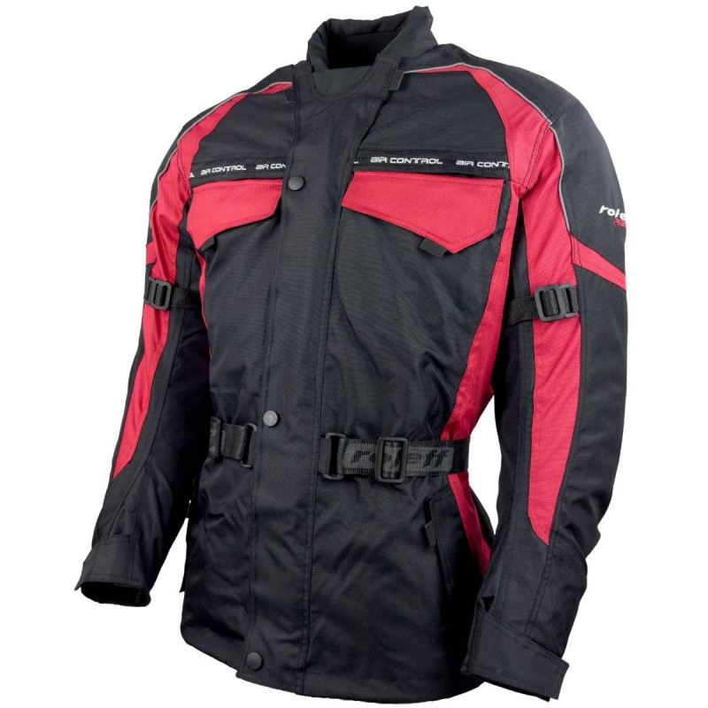 / und Schwarz in Robuste mit Rot Thermofutter Membrane Motorradjacke