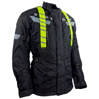 Roleff RO773 Motorradjacke – Schwarz mit abnehmbarer Neon-Weste, wasserdicht, atmungsaktiv & mit Protektoren - 4