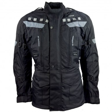 Roleff RO773 Motorradjacke – Schwarz mit abnehmbarer Neon-Weste, wasserdicht, atmungsaktiv & mit Protektoren - 3