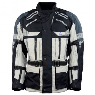 Roleff RO775 Motorradjacke – Beige-Schwarz-Grau, wasserdicht, atmungsaktiv & mit Protektoren