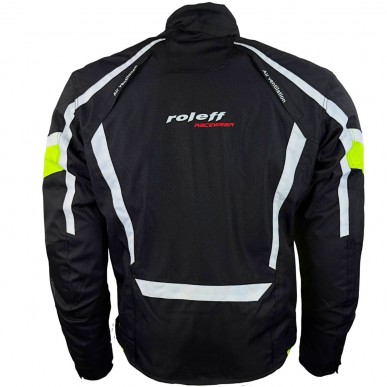 Roleff RO15043 Motorradjacke – Schwarz-Neongelb, wasserdicht, atmungsaktiv & mit Protektoren - 4
