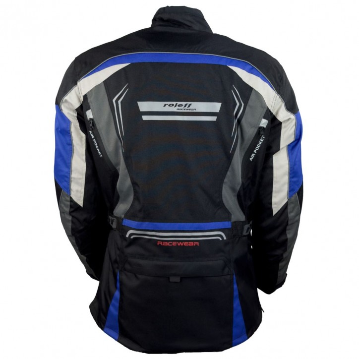 Roleff RO15112 Motorradjacke – Schwarz-Grau-Weiß-Blau, wasserdicht, atmungsaktiv & mit Protektoren Roleff RO15112 Motorradjacke – Schwarz-Grau-Weiß-Blau, wasserdicht, atmungsaktiv & mit Protektoren