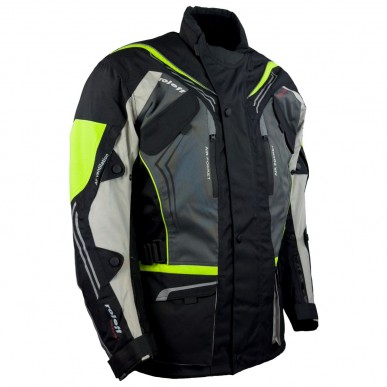 Roleff RO15113 Motorradjacke – Schwarz-Grau-Neongelb, wasserdicht, atmungsaktiv & mit Protektoren - 3