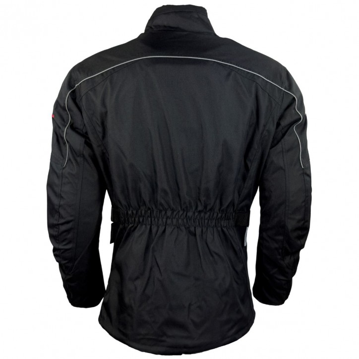 RO700 - lange Textil Motorradjacke Reno -schwarz-