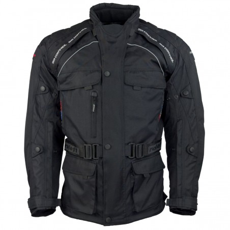 Roleff RO780 Motorradjacke – Schwarz, wasserdicht, atmungsaktiv & mit Protektoren