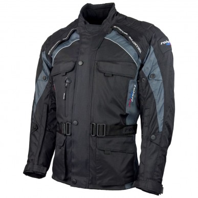 Roleff RO781 Motorradjacke – Schwarz-Grau, wasserdicht, atmungsaktiv & mit Protektoren - 1
