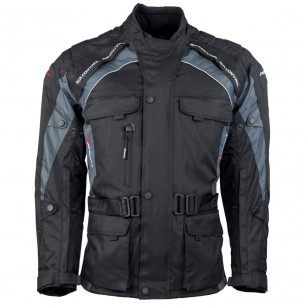 Roleff RO781 Motorradjacke – Schwarz-Grau, wasserdicht, atmungsaktiv & mit Protektoren