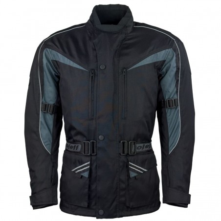 Roleff RO10003 Motorradjacke – Schwarz/Grau, wasserdicht, atmungsaktiv & mit Protektoren