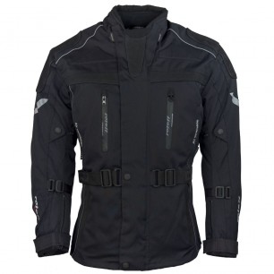 Roleff RO538 Motorradjacke – Schwarz, mit Rindslederapplikationen, wasserdicht, atmungsaktiv & mit Protektoren