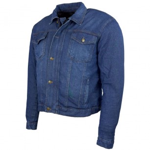 RO1515 - Blaue Roller- / Motorrad-Jeansjacke mit Aramidverstärkung