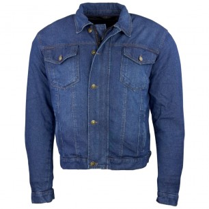 RO1515 -  Blau/Stonewashed - Klassische Jeans Motorradjacke mit Aramidverstärkung