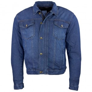 Roleff RO1515 Motorrad-Jeansjacke – Blau/Stonewashed, Aramidverstärkung, Protektoren & herausnehmbare Klimamembrane