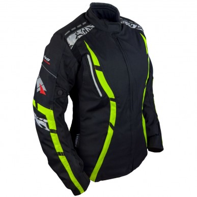 Roleff RO15092 Damen Motorradjacke – Schwarz-Neongelb, wasserdicht, atmungsaktiv & mit Protektoren - 3