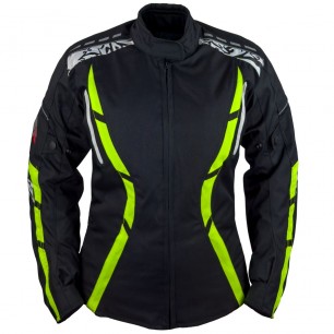 RO15092 - Motorradjacke für Damen in Schwarz / Neongelb