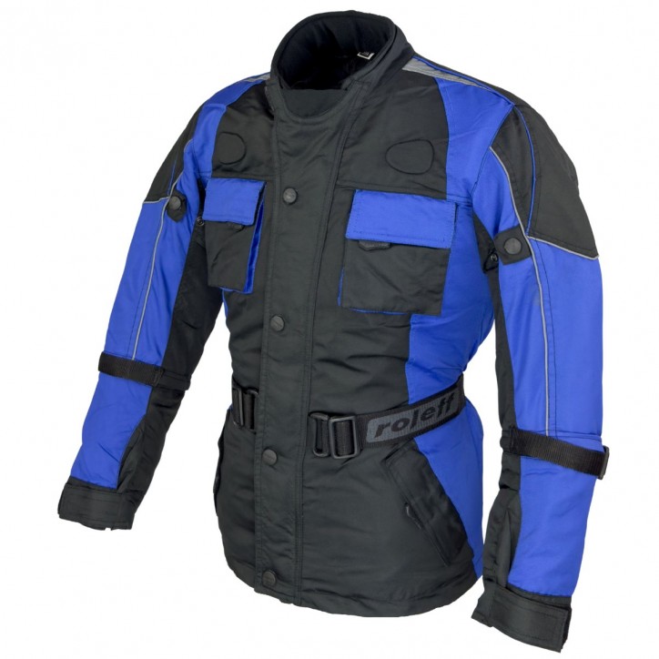 RO431K Kinder- Motorradjacke, CE-Protektoren, blau