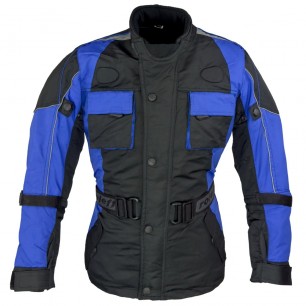 RO431K Kinder- Motorradjacke, CE-Protektoren, blau