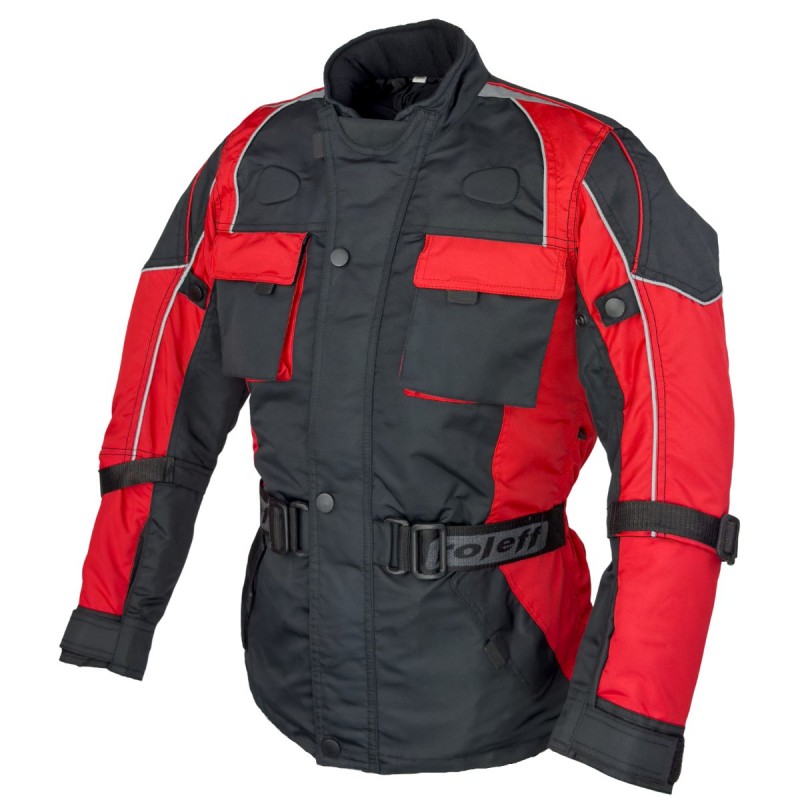 Roleff RO432K Kinder-Motorradjacke – Rot/Schwarz, wasserdicht, atmungsaktiv & mit Protektoren - 1