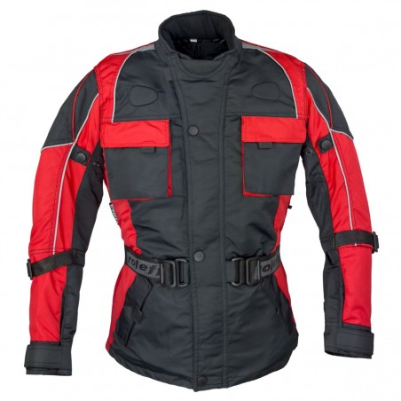 Roleff RO432K Kinder-Motorradjacke – Rot/Schwarz, wasserdicht, atmungsaktiv & mit Protektoren