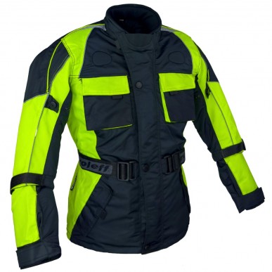 Roleff RO433K Kinder-Motorradjacke – Neongelb/Schwarz, wasserdicht, atmungsaktiv & mit Protektoren - 3