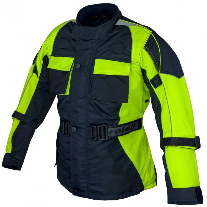 Roleff RO433K Motorradjacke für Kinder, neongelb