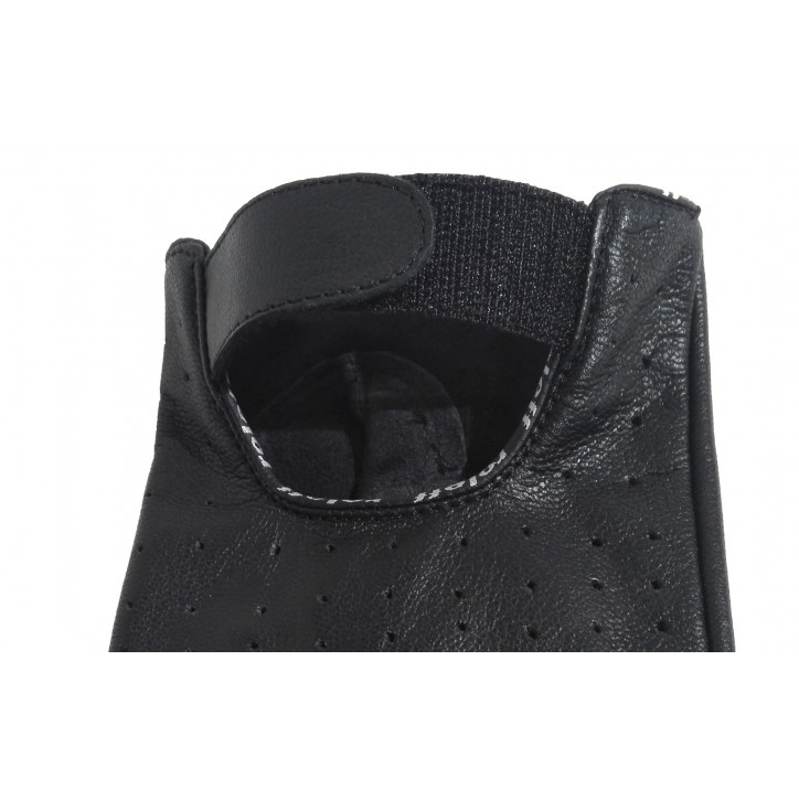 RO30 - Schwarze, fingerlose Handschuhe aus Leder