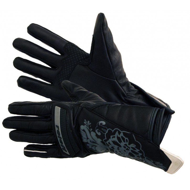 RO79 Damen-Motorradhandschuhe aus weichem Leder mit Blumen-Tribal-Muster RO79 Damen-Motorradhandschuhe aus weichem Leder mit Blumen-Tribal-Muster