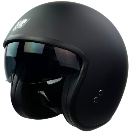 RR10701 - Römer Jethelm - Motorradhelm mit Sonnenvisier + gratis klarem Visier, mattschwarz - 1