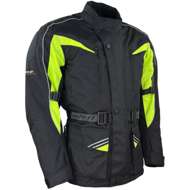 RO10005 - Motorradjacke in Schwarz / Neongelb - 4