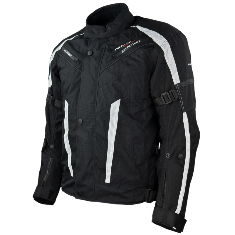 Roleff RO546 Kurze Motorradjacke – Schwarz-Weiß, wasserdicht, atmungsaktiv & mit Protektoren - 1