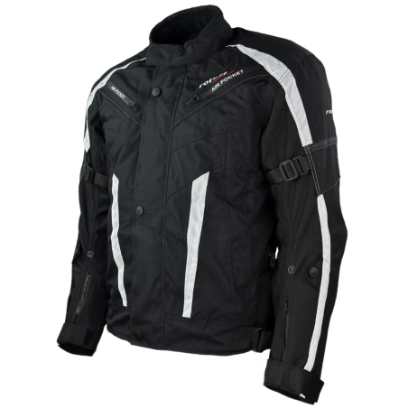 Roleff RO546 Kurze Motorradjacke – Schwarz-Weiß, wasserdicht, atmungsaktiv & mit Protektoren - 1