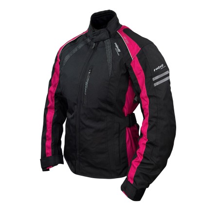 Roleff RO982 Damen Motorradjacke – Schwarz-Pink, wasserdicht, atmungsaktiv & mit Protektoren - 1